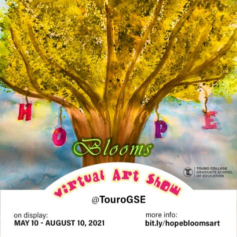 Invitation to the virtual art show Hope Blooms