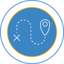 icon of map marker and pathway